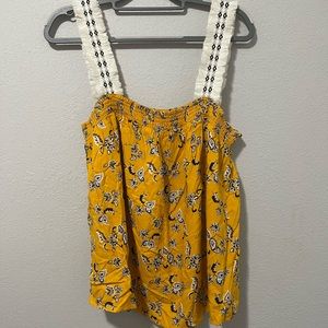🐙True Craft XL yellow floral flowy tank